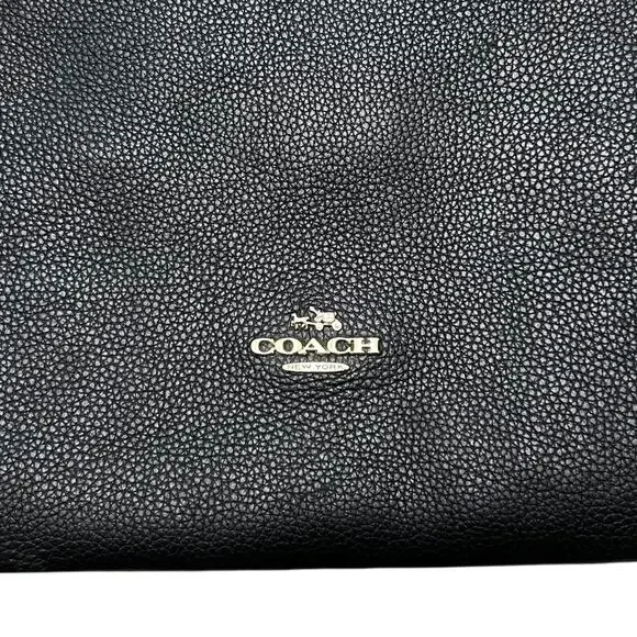 Coach Convertible Crossbody Bag Small Black Pebble Leather Gold Strap Designer - Picture 4 of 10